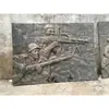 Plástico reforzado con fibra de vidrio imitación cobre relieve guerrero revolucionario cultura de campus pared figura histórica evento relieve jardín paisaje escultura