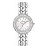 Scottie 9623 Esfera Redonda de Nácar Llena de Diamantes Cadena de Lujo Ligero Correa de Acero Reloj para Mujer Venta al por Mayor de Fábrica