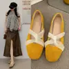Zapatos Romanos Suaves de Verano 2026 para Mujer, Estilo Francés, Combinados con Faldas, Zapatos Elegantes Tipo Balerina Khaki para Mujer