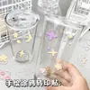 80 adesivos de transferência graffiti 3D simples e sonhadores desenhados à mão, adesivos decorativos para caderno estilo ins com line art fofo