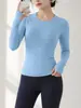 Camiseta deportiva de manga larga para mujer, corte ajustado, de secado rápido, adecuada para fitness, senderismo, running, yoga, top versátil