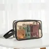 Bolsa de maquiagem à prova d'água e espessa, bolsa de viagem portátil de grande capacidade, bolsa de armazenamento com separação de seco e úmido, necessaire