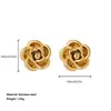 Nuevo Acero de Titanio Oro de 18K Flor Rosa Collar Floral Simple Pulsera Versátil No se Desvanece Conjunto de Gama Alta