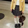 Ropa infantil Vimood, conjunto de otoño para niñas, lindo suéter tejido y falda plisada, ropa de grado A para niñas pequeñas y bebés