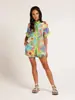 D9741 Amazon Moda Femenina Popular Europea y Americana Casual Combinación Perfecta Posicionamiento Estampado Cardigan Camisa Pantalones Cortos Traje