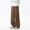 Pantalones Casuales de Pierna Recta de Algodón de Aire Nueva Colección Primavera Ropa de Mujer de Comercio Exterior Versátiles Elásticos de Cintura Alta Adelgazantes de Pierna Ancha Largos 19382