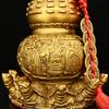 Adorno de Calabaza de Cobre, Calabaza de Nueve Tortugas de Cobre, Calabaza de Boca Abierta para Buena Fortuna y Prosperidad, Decoración para Sala de Estar, Hogar, Escritorio de Oficina