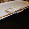 Pulsera de letras de circón con baño de oro real, personalidad de viento frío, ins, pulsera súper brillante, tendencia, joyería de mano de metal al por mayor