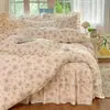2026 Nuevo Estilo Fresco y Sencillo Falda de Cama de Encaje Juego de Cuatro Piezas