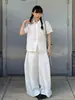 Camisa Bordada de Algodón y Lino Resistente de Manga Corta para Mujer Primavera y Verano Blanca Versátil Holgada Casual Top tipo Cárdigan Transfronterizo Amazon