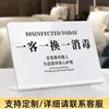 Un invitado, un cambio, un cartel de desinfección: Desinfección de habitación de hotel completada hoy - una tarjeta de recordatorio para los huéspedes