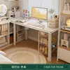 Penteadeira para Quarto de Menina, Mesa de Maquiagem Dois em Um, Novo Modelo 2025, Estilo Creme, Luxo Leve, Sensação de Alta Qualidade, Mesa de Escrita para Casa
