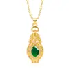 Venta caliente colgante de jade dorado chapado en oro incrustado botella de agua de plata antigua colgante de botella de tesoro collar de Bolsa de la Suerte regalo para actividades