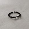 Anillo Nalan S925 de plata con cuentas de ágata, estilo coreano, con un toque fresco y dulce, R02275