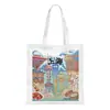 Bolsa de Lona com Ilustração de Cidade, Bolsa Tote de Lona Chinesa Excepcional, Bolsa de Compras Ecológica Personalizada de Grande Capacidade, Bolsa de Pano para Check-In de Atrações Turísticas