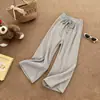 Pantalones Casuales de Verano para Niñas, Elegantes, de Marca de Moda para Niños, Estilo Japonés y Coreano, Holgados, de Canalé, Cortos, de Pierna Ancha