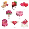 Decoración para Fiesta de San Valentín Transfronteriza Tarjeta para Copa de Vino Decoración de Lugar de Boda Decoración para Vaso de Bebida Enchufe