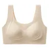 Sujetador de otoño e invierno sin costuras cepillado con copas fijas, ajustable y de soporte, diseño cómodo estilo camiseta, hace que los senos grandes parezcan más pequeños, y es un sujetador sin aros