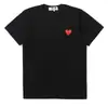 Camiseta Heyplay Estilo Japonês Marca Tendência Coração de Pêssego Unissex Gola Redonda Algodão Puro Manga Curta Cor Sólida Bordado Vermelho Brilhante Estilo Casal