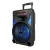 Altavoz con ruedas de 12 pulgadas y 20 W de exportación más vendido, pilar para actuaciones comunitarias, karaoke Bluetooth con un solo micrófono inalámbrico