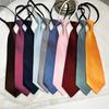Corbata de cremallera camaleónica 8cm Perezosa corta para hombre Formal de negocios Ancha Negra Roja