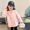 Camiseta de algodón puro para niña, talla mediana y grande para niños, manga larga de otoño, nueva temporada escolar, prenda interior, top de dibujos animados para primavera y otoño para niños