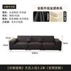 Sofá Grande de Cuero Vacuno Negro para Sala de Estar, Estilo Minimalista Italiano, Cuero Vacuno de Capa Superior, Adecuado para Varios Tamaños, Sofá Recto de Bloque de Tofu Negro