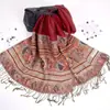 Estilo Coreano Outono e Inverno Novo Algodão Puro Boêmio Lenço Feminino Estilo Coreano Grande Xale Lenço com Franjas de Uso Duplo Extra Longo