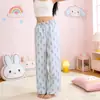 2026 Nuevos Pantalones de Dormir para Mujer 96cm Sin Cordón Sin Bolsillos Pantalones Finos para Casa Primavera Verano Otoño Sueltos Rectos Largos