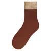 Calcetines color marrón otoño para mujer, calcetines de colores combinados, boca ancha, longitud hasta la mitad de la pantorrilla, calcetines para mujer, calcetines largos, calcetines Zhuji, calcetines sin costuras para el postparto