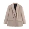 Ropa de Mujer Nueva Primavera 2026 AliExpress Transfronteriza Manga Larga Color Sólido Holgada Casual Traje Chaqueta 7800595