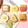 Brinquedos de comida simulada: hambúrguer, ovo frito, batata frita, torrada, capa de celular com cola de creme DIY, grampo de cabelo, materiais para acessórios de resina