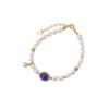 Um Veado Prata S925 Prata Esterlina Banhado a Ouro Lápis Lápis Lustre Turmalina Pérola Versátil Elegante Luxo Leve Retrô Moderno Vazado Pulseira