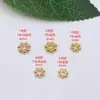 Pacote Ouro 14K/18K Suporte Cor Dourada Suporte Pétalas Vazadas Floco de Neve DIY Acessórios para Pulseira Flor de Contas Material para Chapéu