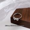 Coreano S925 Sterling Silver Girl's Bow Ring Niche Design Doce Fresco e Fresco Anel de Dedo Anel de Dedo de Comida Anel de Dedo