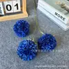 Nueva Flor Artificial de Crisantemo de 3 Bolas para Decoración de Boda, Arreglo Floral, Fondo, Adorno de Decoración para el Hogar