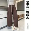 Calça pantalona balloon preta de nove pontos para mulheres, novo estilo primavera/outono 2026, projetada para baixinhas, cobre o quadril, emagrece e é esportiva
