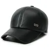 Gorra de invierno para hombre con orejeras de terciopelo y gorra cálida tipo pico de pato para papá y abuelo de mediana edad y ancianos, gorra de béisbol de algodón a prueba de frío para exteriores