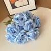 Flor Artificial nueve cabezas diamante rosa mango rayo fondo haz decoración del hogar camino plomo rizado conjunto pared de flores boda Exterior