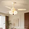 Luminária ventilador de feijão mágico vintage estilo francês para quarto e sala de estar, silenciosa com forte fluxo de ar, luminária ventilador elétrico estilo Bauhaus