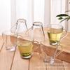 Juego de tazas de agua de vidrio tallado de estilo europeo Jingxiang, taza de té resistente al calor para el hogar con asa, taza de leche, taza transparente espesada
