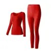 Capa base de belleza ultrafina Ropa interior térmica para mujer Ropa de otoño Conjunto de pantalones de otoño Capa base invisible sin costuras que genera calor Invierno