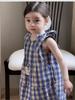 Comercio exterior verano nuevo niñas estilo coreano vestido chaleco a cuadros bebé niña estilo ins vestido casual falda de muñeca
