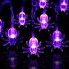 Amazon Luces de Cadena Decorativas LED para Halloween, Luces de Colores, Calavera, Fantasma, Murciélago, Calabaza, Decoraciones Brillantes