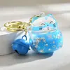 Arena Movediza en Aceite Gato de la Suerte Llavero Accesorios Acrílicos Flotantes Colgante para Llave Colgante para Bolso Lindo Llavero