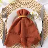 Amazon Comércio Exterior Algodão Linho Algodão Completo Vento Guardanapo Guardanapo de Mesa Casamento Restaurante Banquete Jantar Ocidental Tapete de Mesa com Borlas