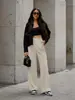 Pantalones anchos de otoño para mujer transfronterizos europeos y americanos, ropa casual de negocios, pantalones casuales, pantalones largos de moda de cintura alta para ir al trabajo, hechos de tela Lyocell