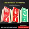 Sinal de Fogo Luminoso Refletivo Vertical em Forma de V Placa de Alumínio Hidrante Extintor de Incêndio Sinal Triângulo de Segurança Contra Incêndio