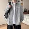 Camisa a cuadros de Dachshund, camisa para hombre, nuevo estilo para adolescentes, de manga larga, 2026, marca trendy americana, prenda exterior casual de otoño