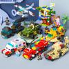 Escavadeira Militar Compatível com Fronteiras, Caminhão de Bombeiros, Carro de Polícia, Blocos de Construção Educacionais, Brinquedos Infantis, Exposição de Barraca para Meninos